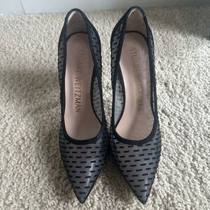 Stuart Weitzman Black Mesh Women's Shoes
